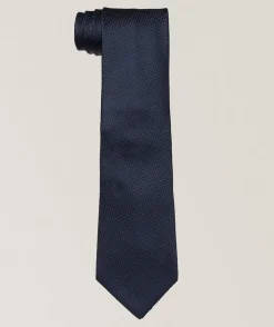 Diagonal Basket Weave Silk Tie